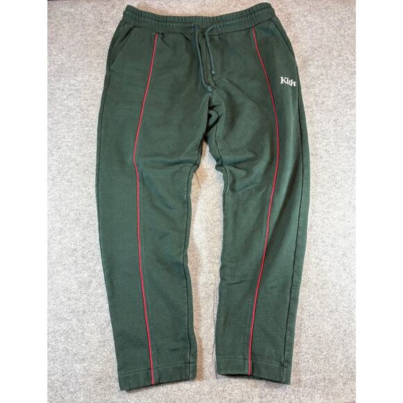 Kith Williams Contrast Sweatpants Mens Large Dark Green Tapered Cozy Athletic - Picture 1 of 8